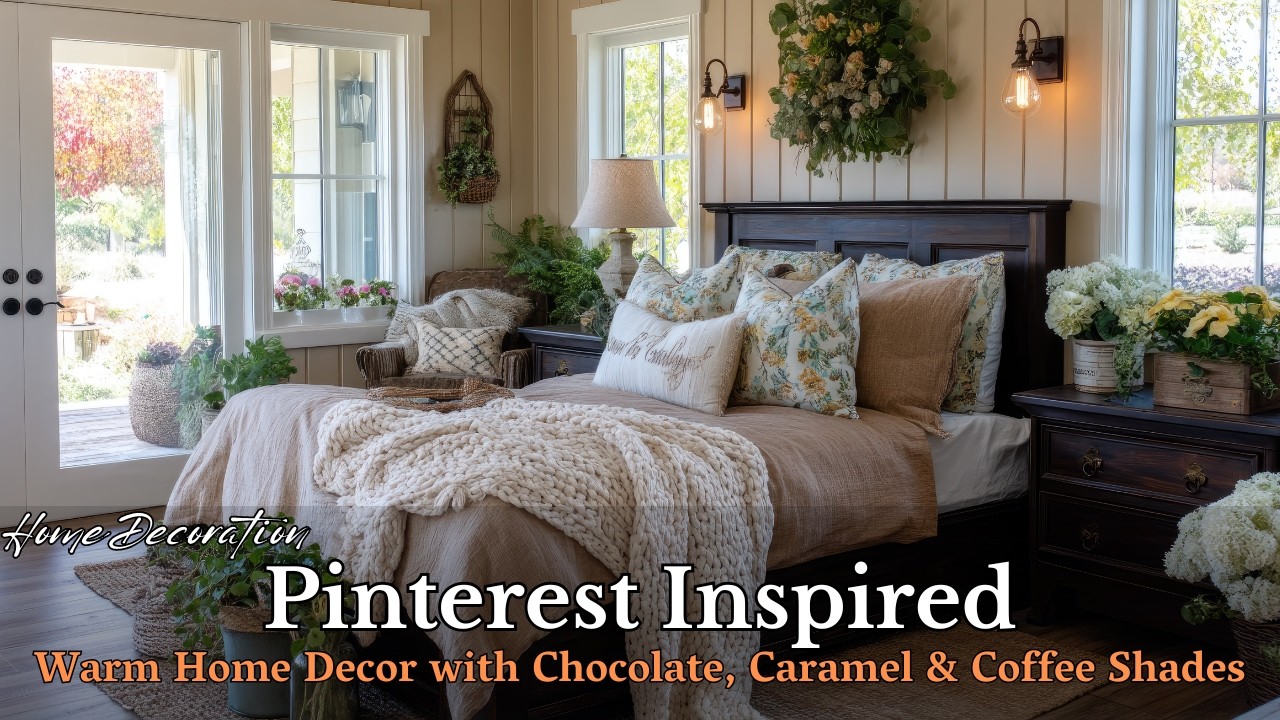 Pinterest Inspired | Warm Home Decor Scheme with Chocolate, Caramel & Coffee Shades(Farmhouse Style)