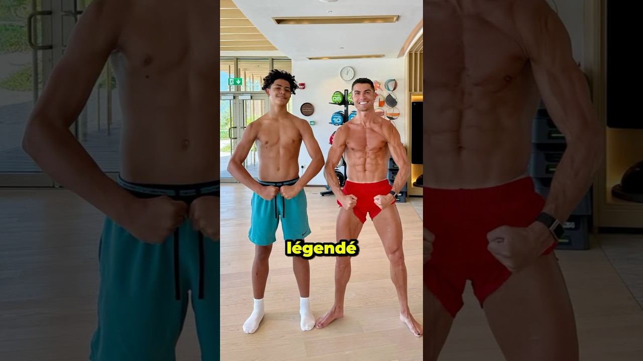 Cristiano Jr mesure 1,90 m et a dépassé son père Ronaldo à seulement 14 ans. 😳💀