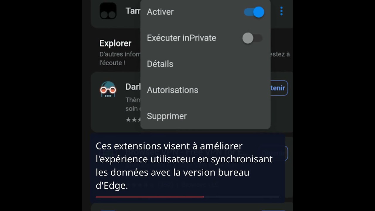 Microsoft Edge pour Android : Les extensions arrivent !