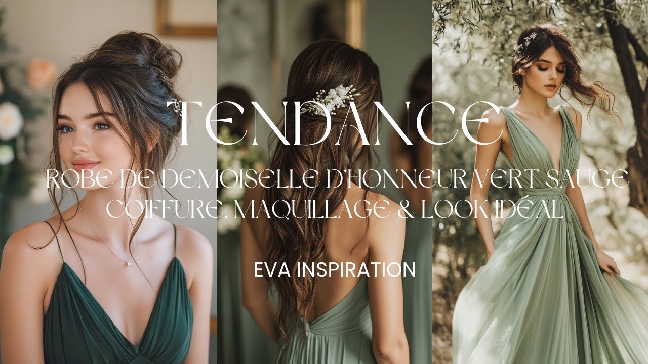 💚 Comment Porter une Robe de Demoiselle d’Honneur Vert Sauge ? | Coiffure, Maquillage & Look Idéal