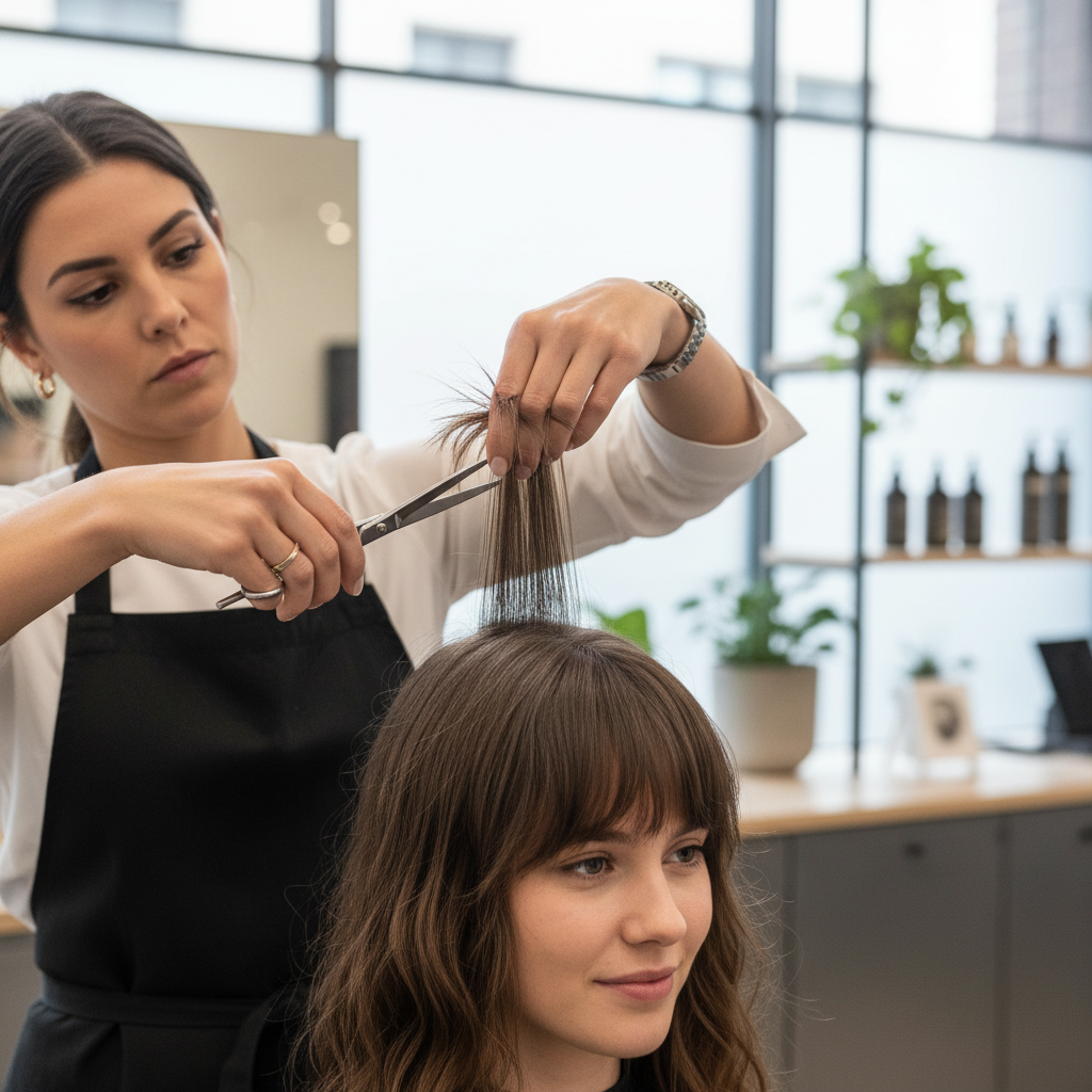 découvrez la frange rideau, la tendance coiffure de 2025 idéale pour sublimer votre visage et adoucir vos traits avec élégance et modernité.