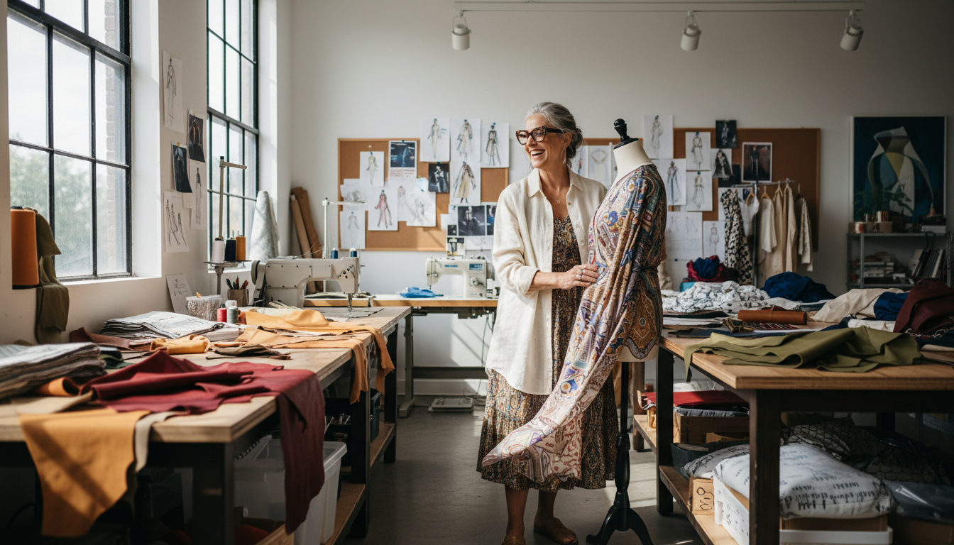 découvrez l'histoire inspirante d'une mère de cinq enfants qui, à l'âge mûr, se réinvente avec passion en créatrice d’accessoires de mode uniques et élégants.