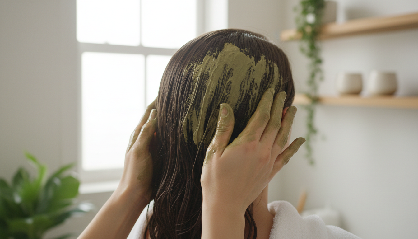 découvrez notre masque cheveux à l’argile verte, une solution naturelle pour purifier en douceur votre cuir chevelu sans l’irriter, pour des cheveux sains et revitalisés.