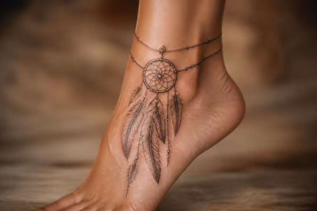 découvrez des idées de tatouages attrape-rêve pour la cheville et le pied, explorez leurs symboles profonds et trouvez l'inspiration pour votre prochain tatouage unique et significatif.