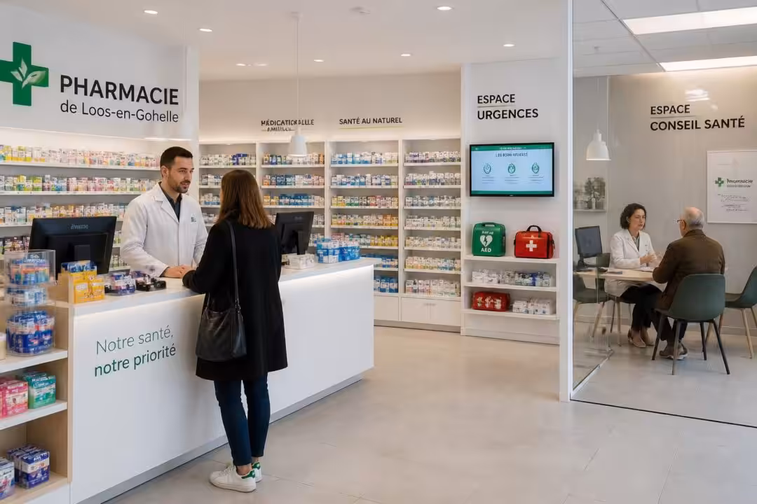 pharmacie loos-en-gohelle : prenez en charge vos urgences et consultations avec efficacité grâce à notre équipe de professionnels disponibles et à votre écoute.