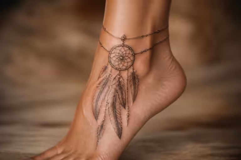 découvrez des idées de tatouages attrape-rêve pour la cheville et le pied, explorez leurs symboles profonds et trouvez l'inspiration pour votre prochain tatouage unique et significatif.